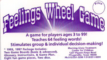 The Feelings Wheel Game stimulates verbal and nonverbal expression.